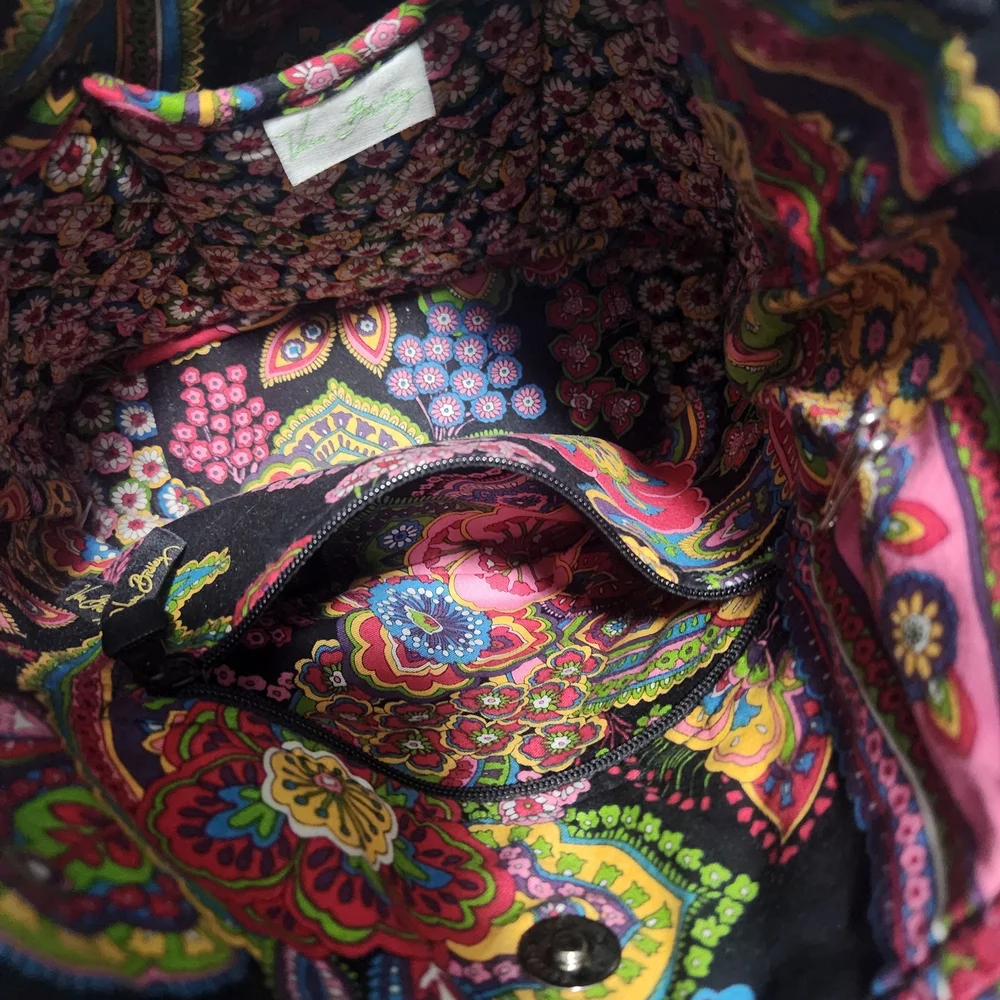 Vera Bradley Symphony in Hue Multi-Color Paisley Quilted Shoulder Hipster Bag.
